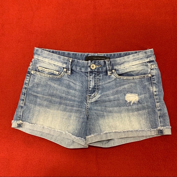 calvin klein jean shorts womens